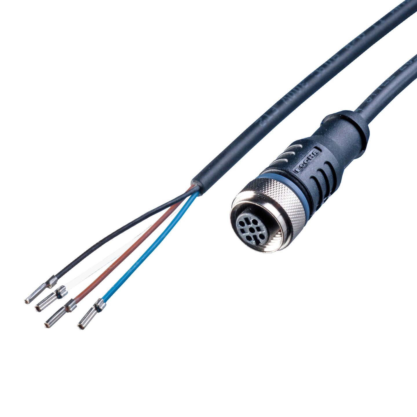 LED2WORK 200100-16, Connector, 32' (10m) free-stranded cord w/ S-coded, w/ M12 connector, straight