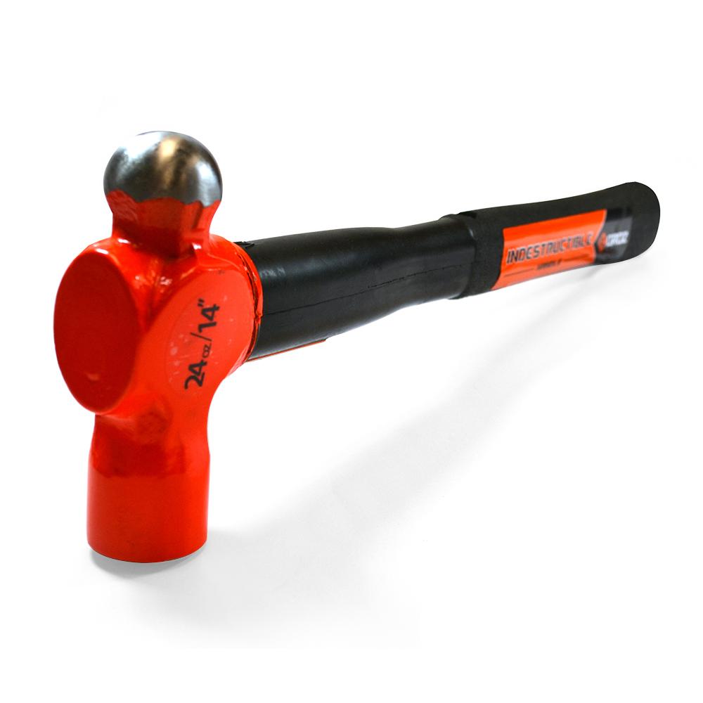 GROZ 34540; 24 oz Steel Ball Pein Hammer, 14 in. Indestructible Handle