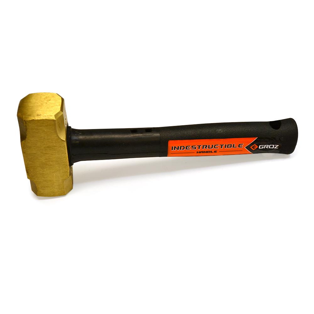 GROZ 34702; 4 lb  Brass Hammer, 12 in. Indestructible Handle