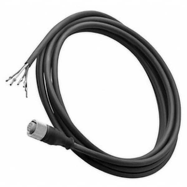 Waldmann US0009001, Connector, M12 Connector with 16ft Cord, Straight, A-Coded, 4 pin, For 24V DC