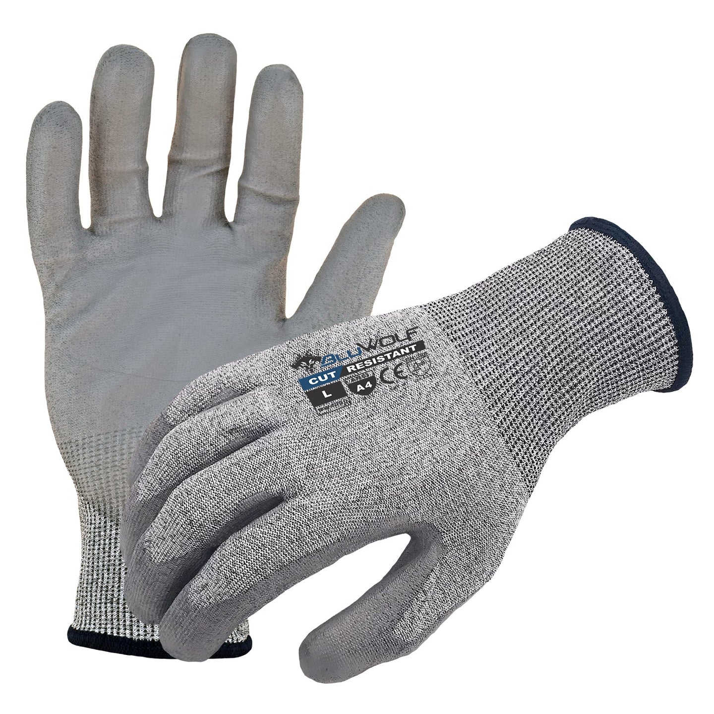 BluWolf (BW4000) Cut Resistant Work Gloves, Level A4, Polyurethane, 2X-Large, Case of 12 Pairs