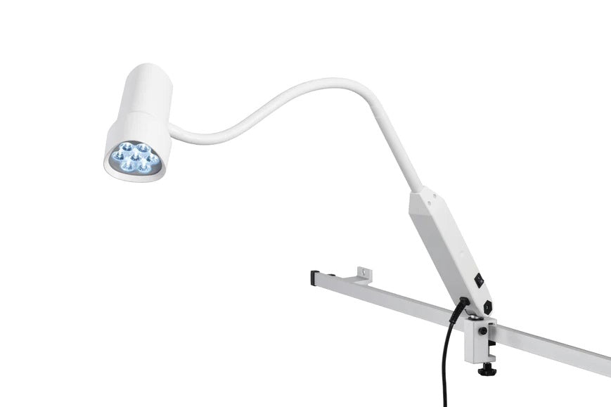 Waldmann D16043150, HALUX N50-1 P SX LED Examination Light, Medical Grade, Gooseneck Arm, 4400K, Rail Mount