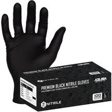 Load image into Gallery viewer, (ND6020) Disposable Gloves, 6-Mil Black Disposable Nitrile Exam Gloves, Powder-Free, Food Safe, Small, 1 Box (100 gloves)
