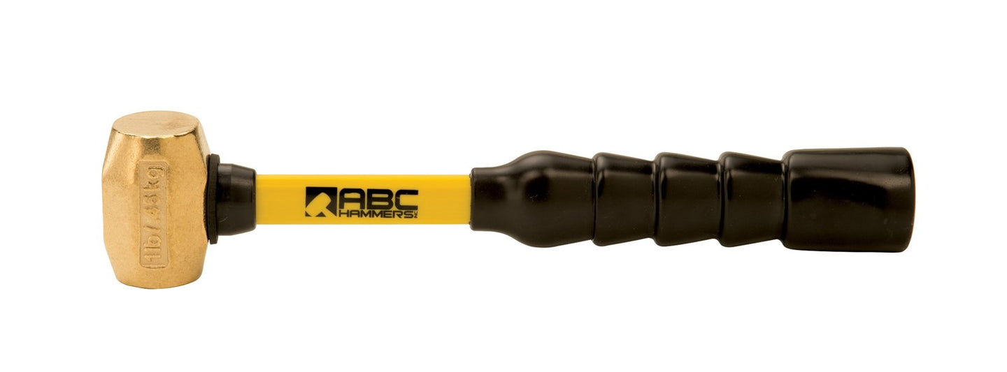 ABC1BFB; 1 lb  Brass Mallet, 10 in. Fiberglass Handle
