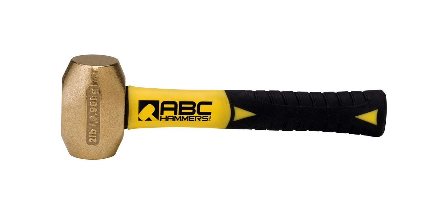 ABC2BFS; 2 lb  Brass Hammer, 8 in. Fiberglass Handle