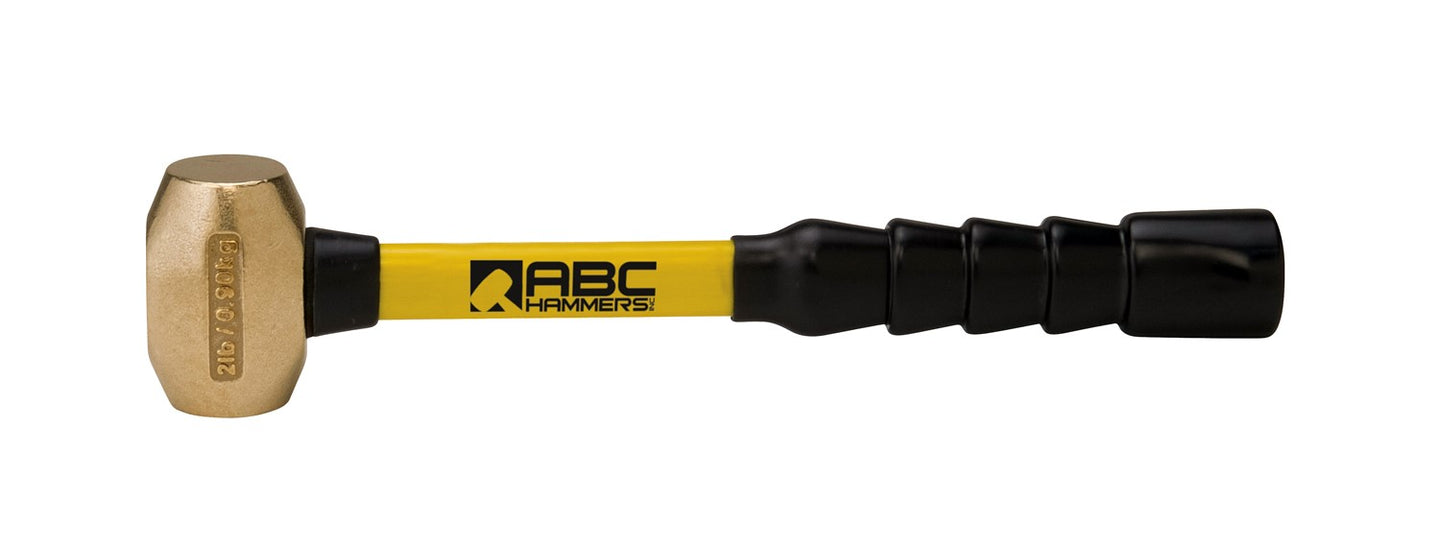ABC2BFB; 2 lb  Brass Hammer, 12 in. Fiberglass Handle