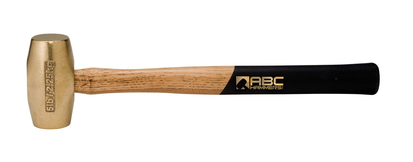 ABC5BW; 5 lb  Brass Hammer, 15 in. Wood Handle