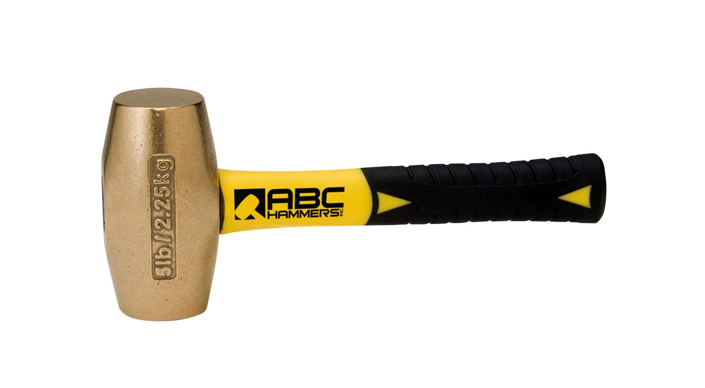 ABC5BFS; 5 lb  Brass Hammer, 8 in. Fiberglass Handle