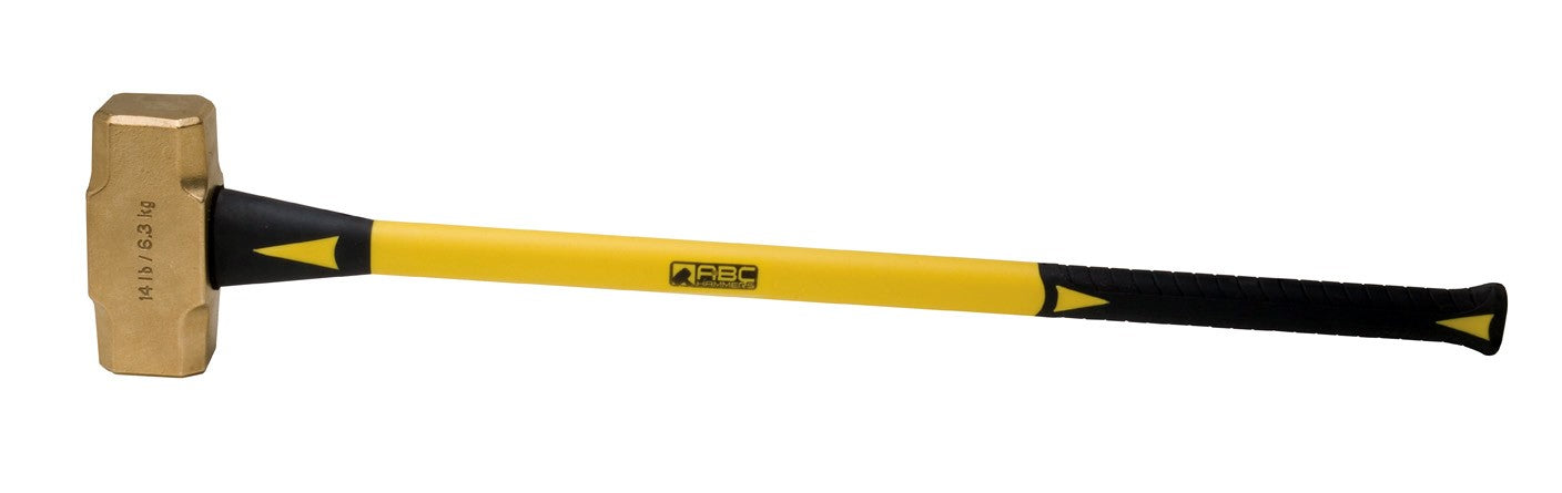 ABC14BF; 14 lb  Brass Sledge Hammer, 33 in. Fiberglass Handle