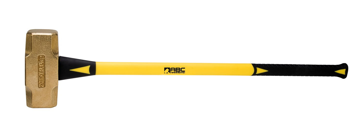 ABC20BF; 20 lb  Brass Sledge Hammer, 33 in. Fiberglass Handle