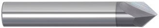 209-082187B: 3/16in. Dia., 2in. Overall Length, 2-Flute, Carbide Chamfer Mill- SE, 82 deg, AlTiN, USA