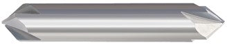 209-694125: 1/8in. Dia., 1-1/2in. Overall Length, 4-Flute, Carbide Chamfer Mill- DE, 90 deg, Uncoated, USA