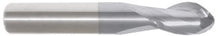 Load image into Gallery viewer, 219-001022: 1/16 Dia, 1/8 LOC, 1-1/2 OAL, 2-Flt,  Carbide Ball End Mill- Single End, 30 Deg. Helix, TiCN, USA
