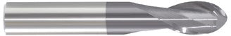 219-001123: 1/2 Dia, 5/8 LOC, 2-1/2 OAL, 2-Flt,  Carbide Ball End Mill- Single End, 30 Deg. Helix, AlTiN, USA