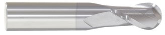 221-021102: 29/64 Dia, 1 LOC, 3 OAL, 2-Flt,  Carbide Ball End Mill- Single End, 30 Deg. Helix, TiCN, USA