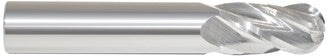 223-001070: 9/32 Dia, 3/4 LOC, 2-1/2 OAL, 4-Flt,  Carbide Ball End Mill- Single End, 30 Deg. Helix, Uncoated, USA