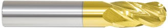 223-001400A: 1.0mm Dia, 4.0mm LOC, 39.0mm OAL, 4-Flt, Carbide Ball End Mill- Single End, 30 Deg. Helix, TiN, USA