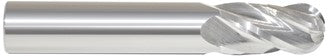 223-001400C: 1.0mm Dia, 4.0mm LOC, 39.0mm OAL, 4-Flt, Carbide Ball End Mill- Single End, 30 Deg. Helix, TiCN, USA