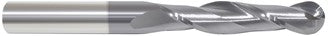 224-001044: 3/8 Dia, 1-1/8 LOC, 3 OAL, 2-Flt,  Carbide Ball End Mill- Single End, 30 Deg. Helix, AlTiN, USA