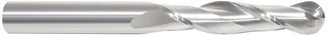 224-001050: 7/16 Dia, 2 LOC, 4 OAL, 2-Flt,  Carbide Ball End Mill- Single End, 30 Deg. Helix, Uncoated, USA