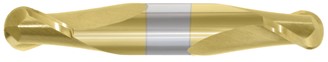 240-001076: 15/64 Dia, 1/2 LOC, 2-1/2 OAL, 2-Flt,  Carbide Ball End Mill- Double End, 30 Deg. Helix, TiN, USA