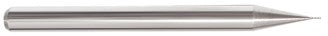 250-340090: .090 Dia, .27 LOC, 1-1/2 OAL, 4-Flt,  Carbide Ball End Mill- Single End, 30 Deg. Helix, Uncoated, USA