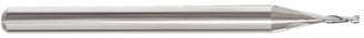 251-001041: .0938 Dia, 3/4 LOC, 2-1/2 OAL, 2-Flt,  Carbide Square End Mill- Single End, 30 Deg. Helix, Uncoated, USA
