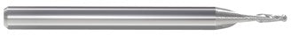 251-001122: .0625 Dia, 1 LOC, 2-1/2 OAL, 2-Flt,  Carbide Ball End Mill- Single End, 30 Deg. Helix, Uncoated, USA