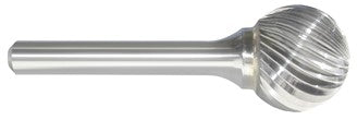 310-001082A: SD-42 L3 Carbide Burr, Ball Shape - 1/8 in. Dia., 3 in. OAL, Single Cut, Uncoated, USA